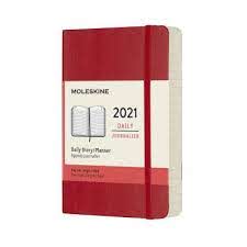 2021-12 Month Daily Notebook Pocket Scarlet Red