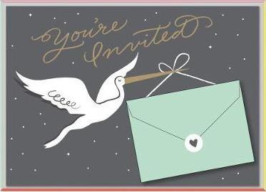 Cheree Berry Stork Stops Here Baby Shower Invite Notecards