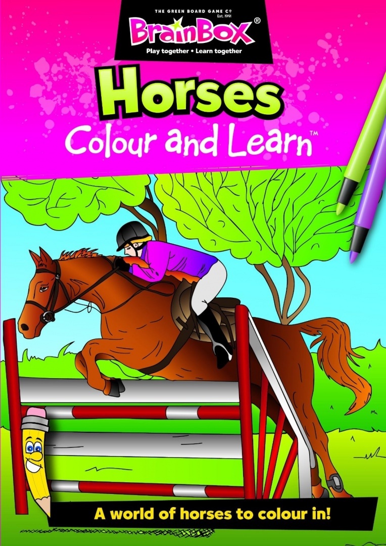 Colour and Learn: Horses - Green Board Games