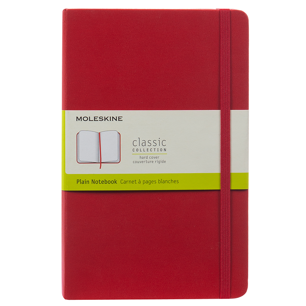Moleskine Classic Plain Paper Notebook - Red, Hard Cover, 13x21cm