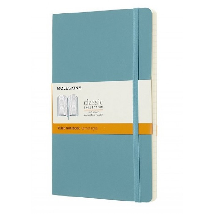 Moleskine Classic Ruled A5 Notebook Turquoise- Soft Cover