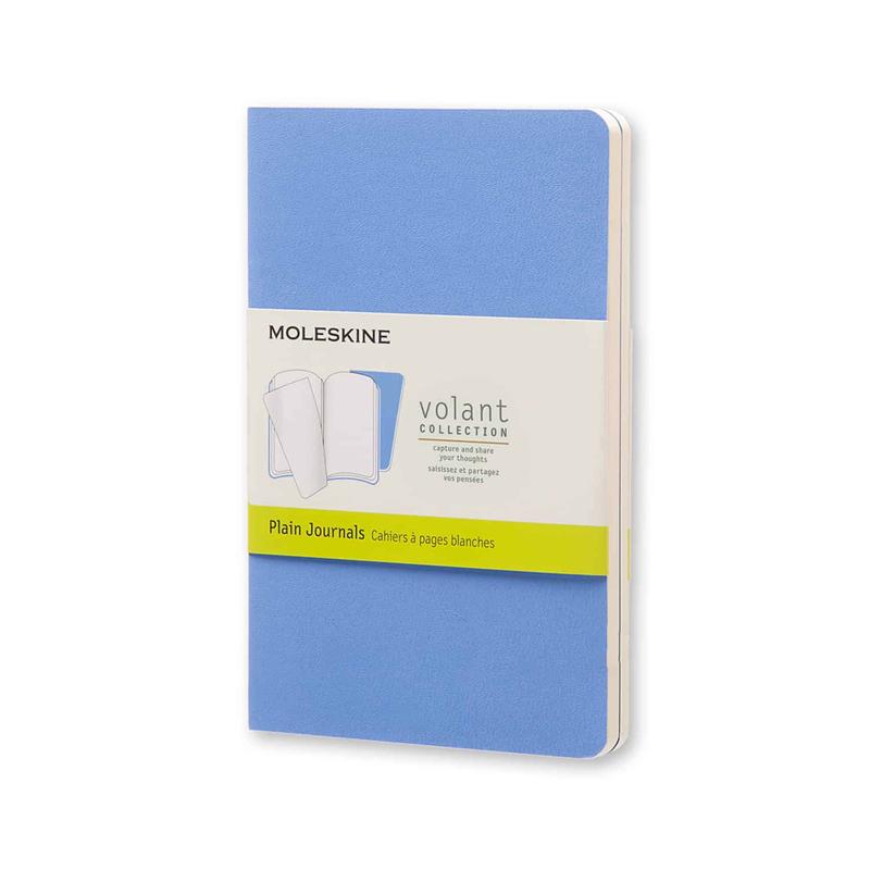 Moleskine Pocket Volant Powder Blue & Royal Blue Plain Journal - Set of two