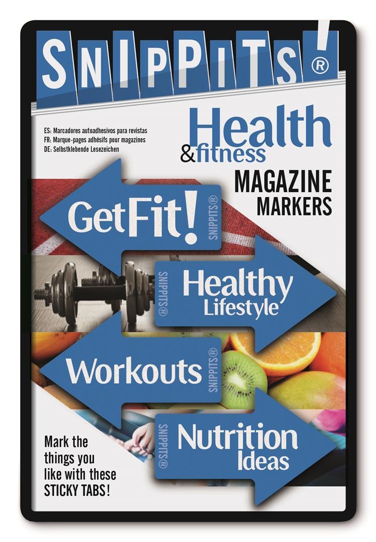 Snippits Magazine Page Markers - Sticky Tab Inserts - Health and Fitness
