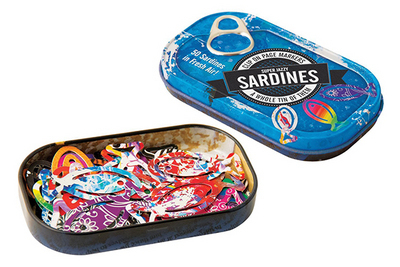 Tin of Sardines Page Markers - 50 Page Markers In A Tin