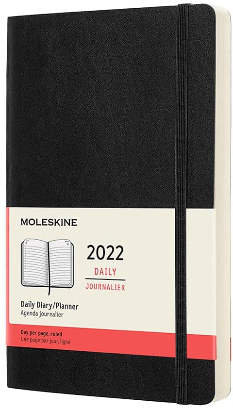 Moleskine 12-Month Daily Planner 2022, A5, Black