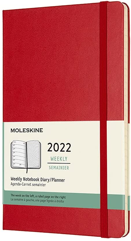 Moleskine Weekly Planner 2022, A5 Red Cover