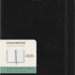 Moleskine Weekly Planner Weekly Agenda with Space for Notes 12 Months 2025, Soft Cover, Black, Extra Large