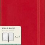 Moleskine Weekly Planner Weekly Agenda 12 Months 2025, Soft Cover, Scarlet Red, A5