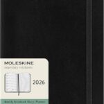 Moleskine Weekly Planner, 2026 Weekly Agenda 12 Months With Space For Notes, Soft Cover, A5, Black